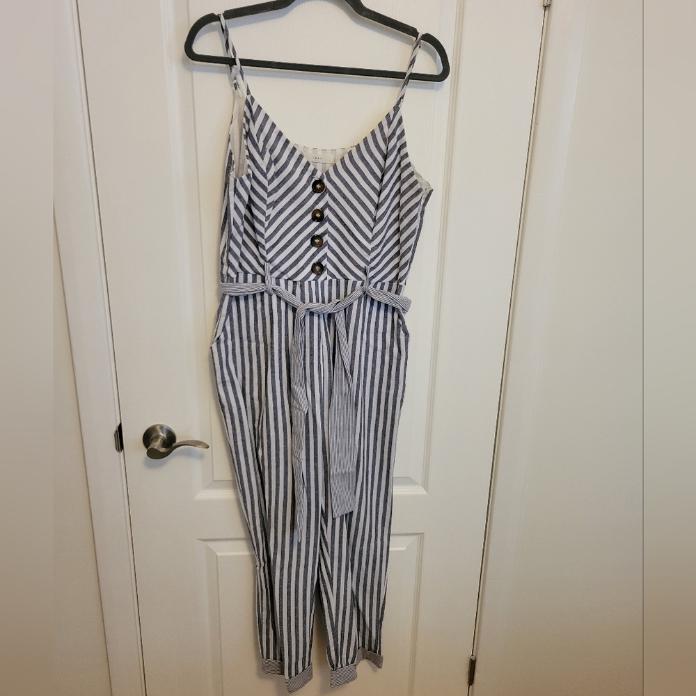 Striped Blue and White Jumpsuit